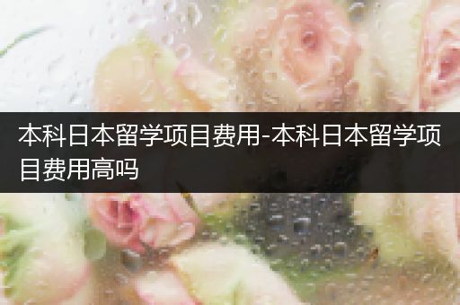 本科日本留学项目费用-本科日本留学项目费用高吗