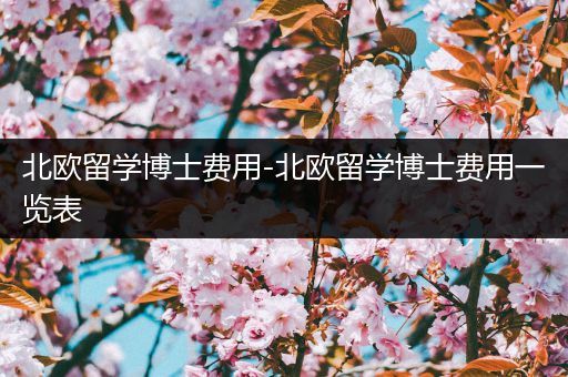 北欧留学博士费用-北欧留学博士费用一览表
