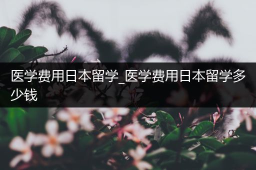医学费用日本留学_医学费用日本留学多少钱