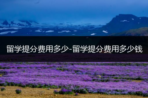 留学提分费用多少-留学提分费用多少钱