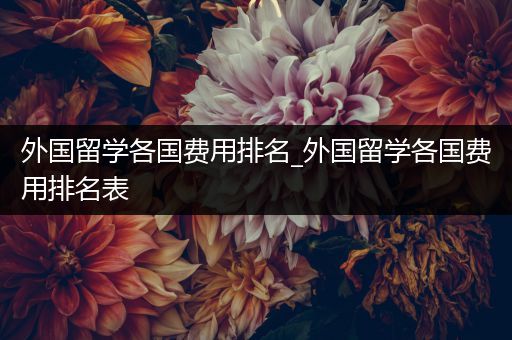 外国留学各国费用排名_外国留学各国费用排名表