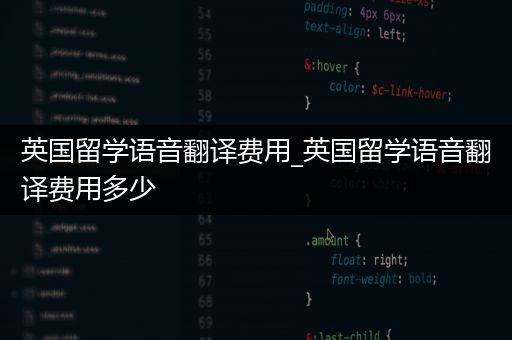 英国留学语音翻译费用_英国留学语音翻译费用多少