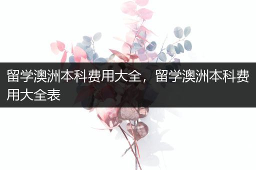 留学澳洲本科费用大全，留学澳洲本科费用大全表