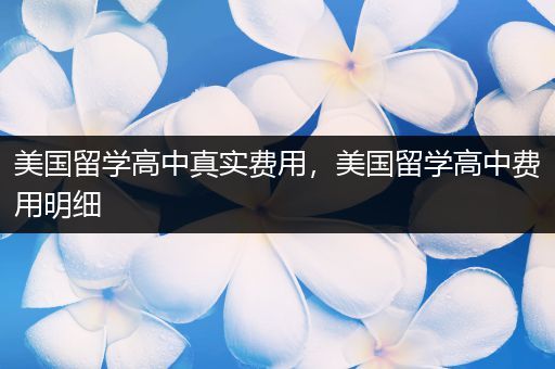 美国留学高中真实费用，美国留学高中费用明细