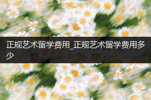 正规艺术留学费用_正规艺术留学费用多少