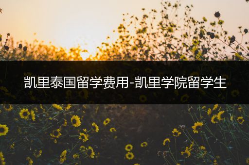 凯里泰国留学费用-凯里学院留学生