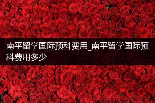 南平留学国际预科费用_南平留学国际预科费用多少