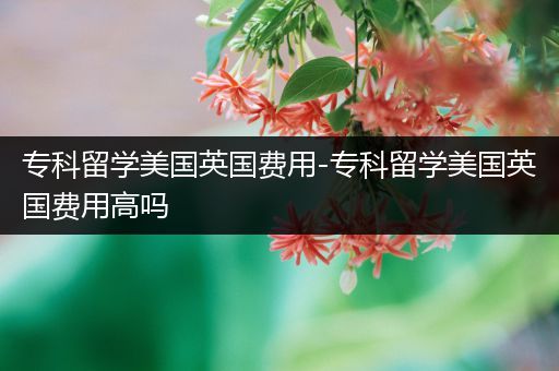 专科留学美国英国费用-专科留学美国英国费用高吗