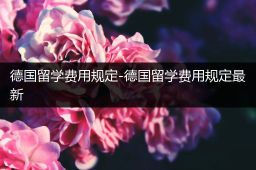德国留学费用规定-德国留学费用规定最新