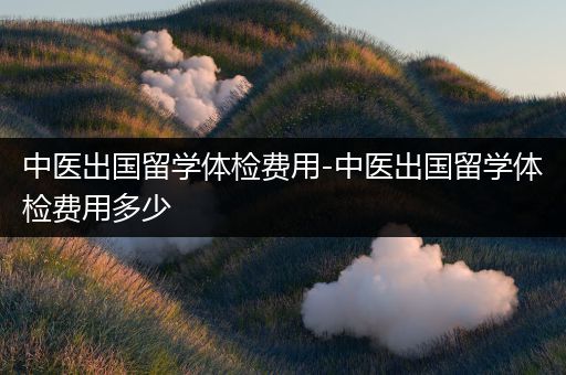 中医出国留学体检费用-中医出国留学体检费用多少
