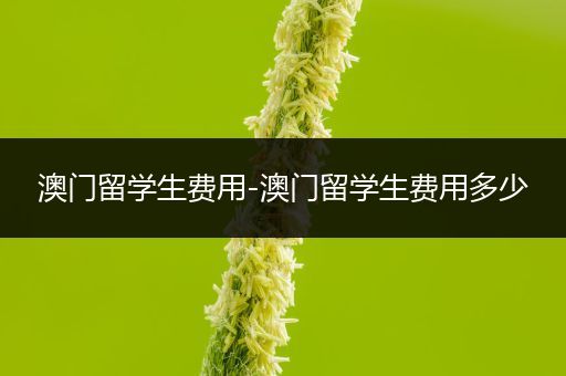 澳门留学生费用-澳门留学生费用多少