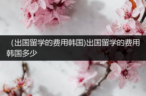 （出国留学的费用韩国)出国留学的费用韩国多少