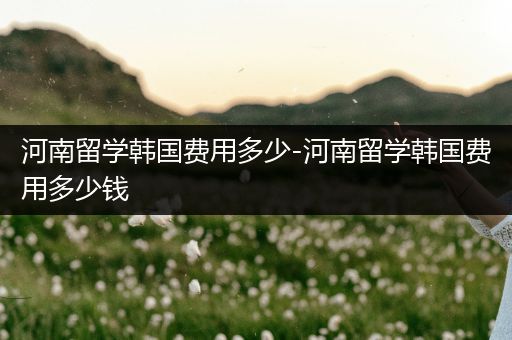 河南留学韩国费用多少-河南留学韩国费用多少钱