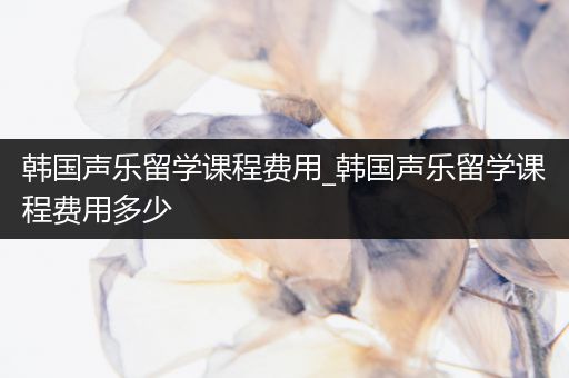 韩国声乐留学课程费用_韩国声乐留学课程费用多少