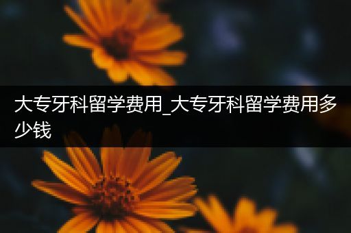 大专牙科留学费用_大专牙科留学费用多少钱