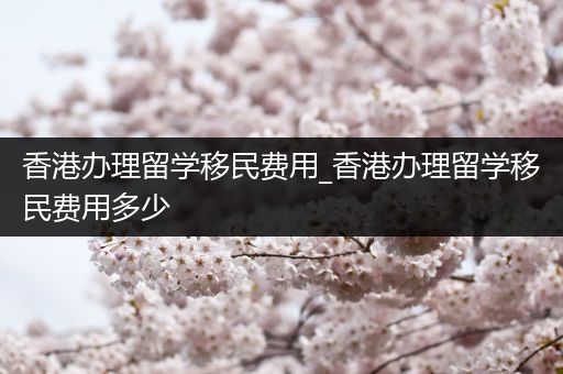 香港办理留学移民费用_香港办理留学移民费用多少