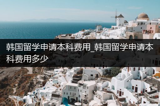 韩国留学申请本科费用_韩国留学申请本科费用多少