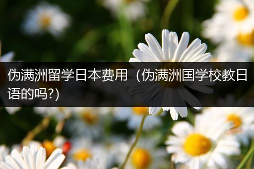 伪满洲留学日本费用（伪满洲国学校教日语的吗?）