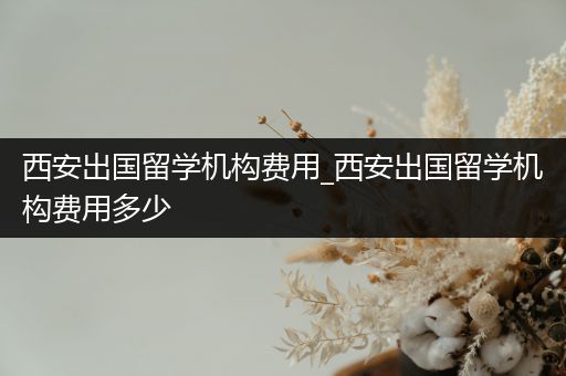 西安出国留学机构费用_西安出国留学机构费用多少