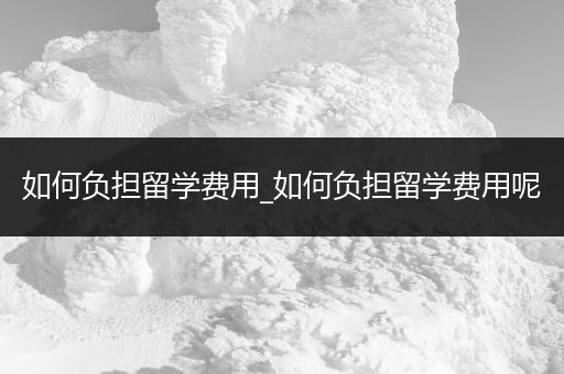 如何负担留学费用_如何负担留学费用呢