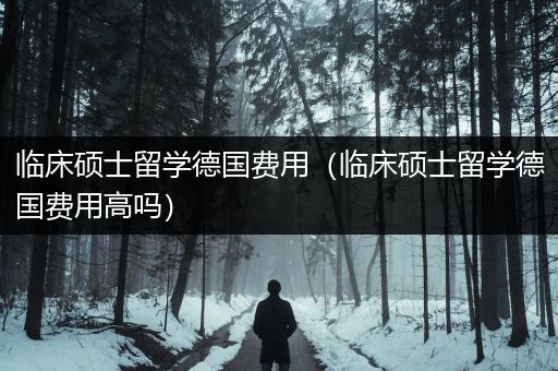 临床硕士留学德国费用（临床硕士留学德国费用高吗）