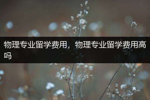 物理专业留学费用，物理专业留学费用高吗