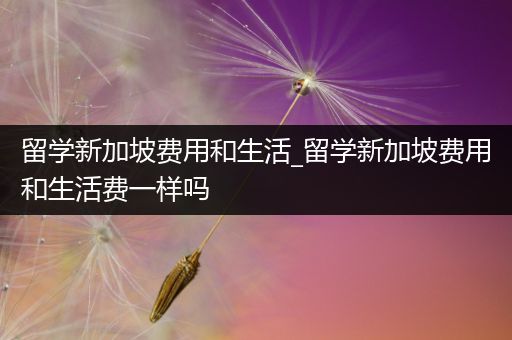 留学新加坡费用和生活_留学新加坡费用和生活费一样吗
