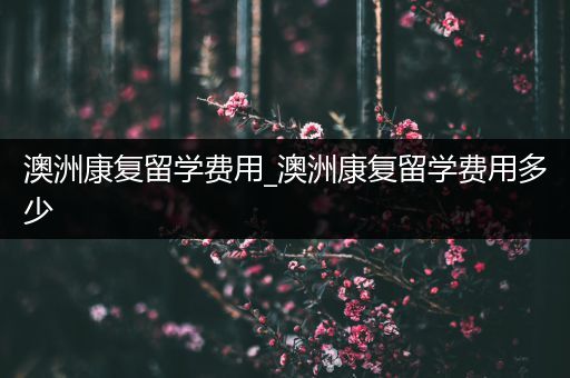 澳洲康复留学费用_澳洲康复留学费用多少