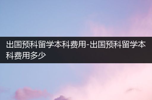 出国预科留学本科费用-出国预科留学本科费用多少