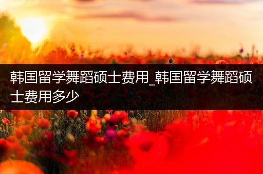 韩国留学舞蹈硕士费用_韩国留学舞蹈硕士费用多少