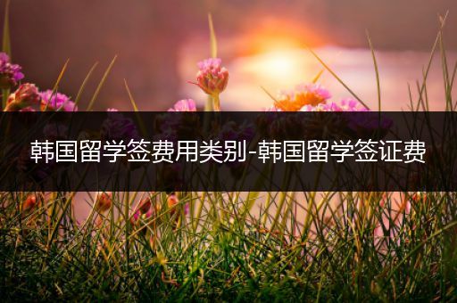 韩国留学签费用类别-韩国留学签证费