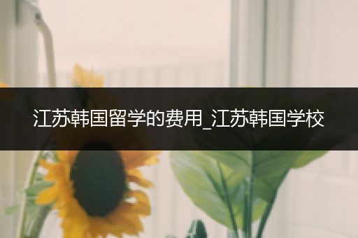江苏韩国留学的费用_江苏韩国学校