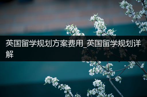 英国留学规划方案费用_英国留学规划详解