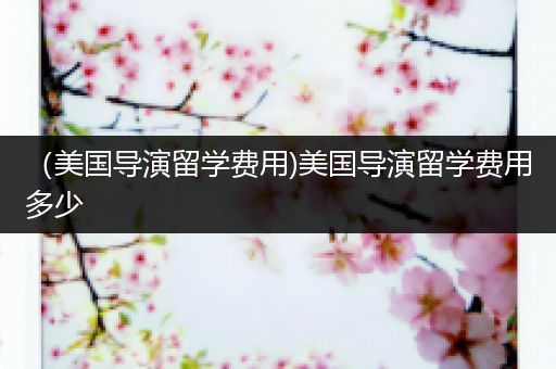 （美国导演留学费用)美国导演留学费用多少