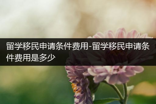 留学移民申请条件费用-留学移民申请条件费用是多少