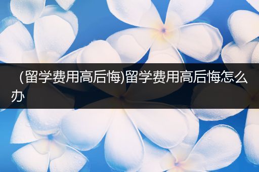 （留学费用高后悔)留学费用高后悔怎么办