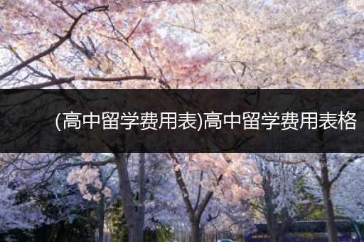 （高中留学费用表)高中留学费用表格