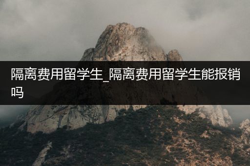 隔离费用留学生_隔离费用留学生能报销吗