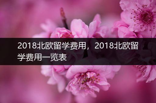 2018北欧留学费用，2018北欧留学费用一览表