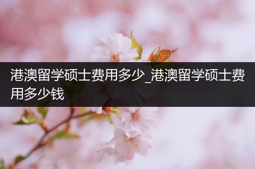 港澳留学硕士费用多少_港澳留学硕士费用多少钱