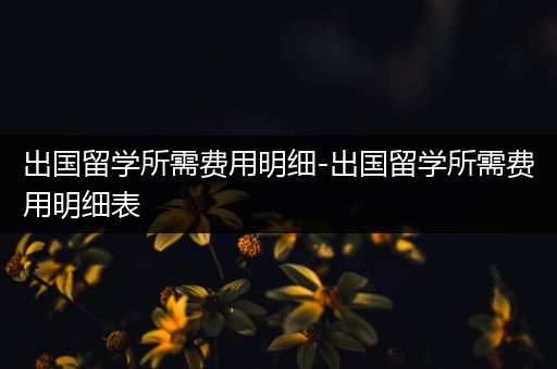出国留学所需费用明细-出国留学所需费用明细表