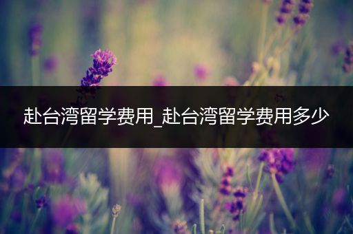 赴台湾留学费用_赴台湾留学费用多少