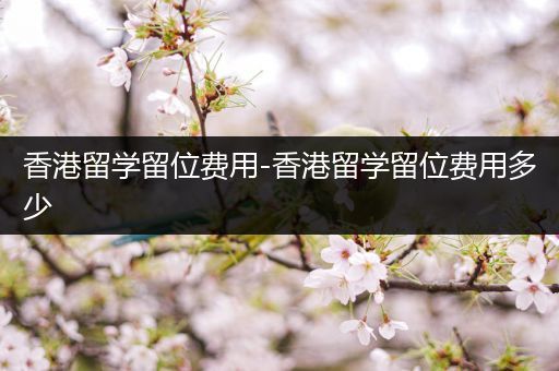 香港留学留位费用-香港留学留位费用多少