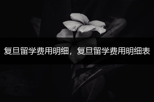 复旦留学费用明细，复旦留学费用明细表
