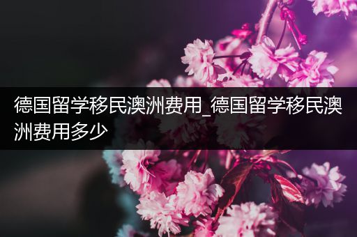 德国留学移民澳洲费用_德国留学移民澳洲费用多少