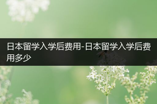 日本留学入学后费用-日本留学入学后费用多少