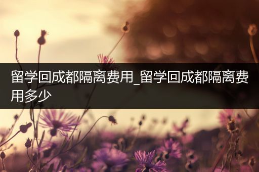 留学回成都隔离费用_留学回成都隔离费用多少