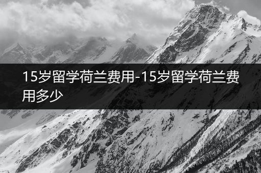 15岁留学荷兰费用-15岁留学荷兰费用多少