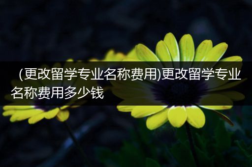（更改留学专业名称费用)更改留学专业名称费用多少钱